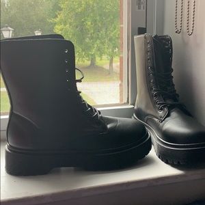 FASHION NOVA Black Combat Boots